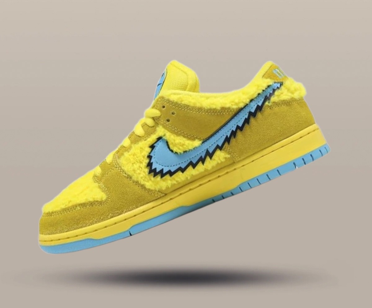 Authentic Grateful Dead x Nike SB Dunk Low Yellow Bear Casual Shoes (CJ5378-700)