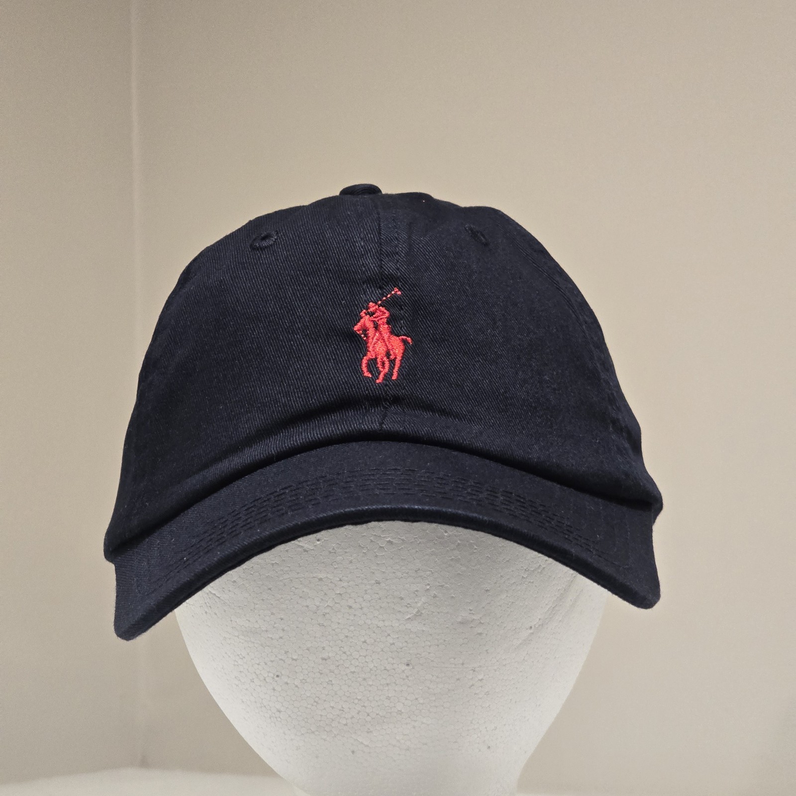 Polo Ralph Lauren Men’s One Size Cotton Chino Adjustable Ball Cap Black Red