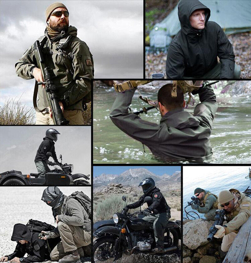 Military Mens Coat Jacket Waterproof Tactical Soft Shell Jacket Work Windbreaker