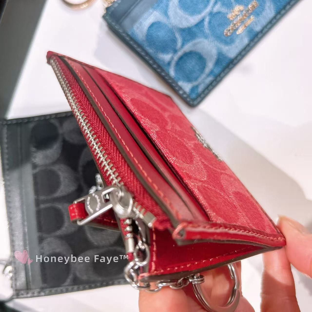 NWT Coach Mini Skinny Id Case In Signature Denim CDN29/CDF94