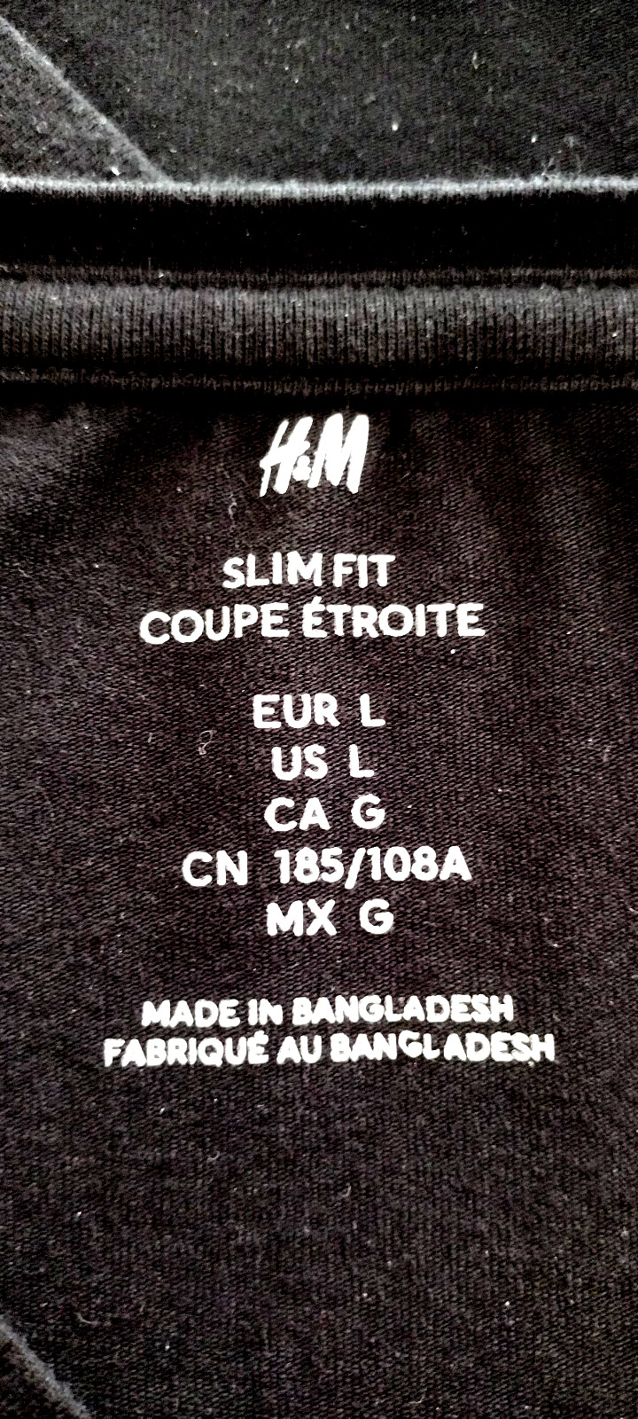 H & M Black V-Neck T- Shirt Large Slim Fit (Lot of 3)
