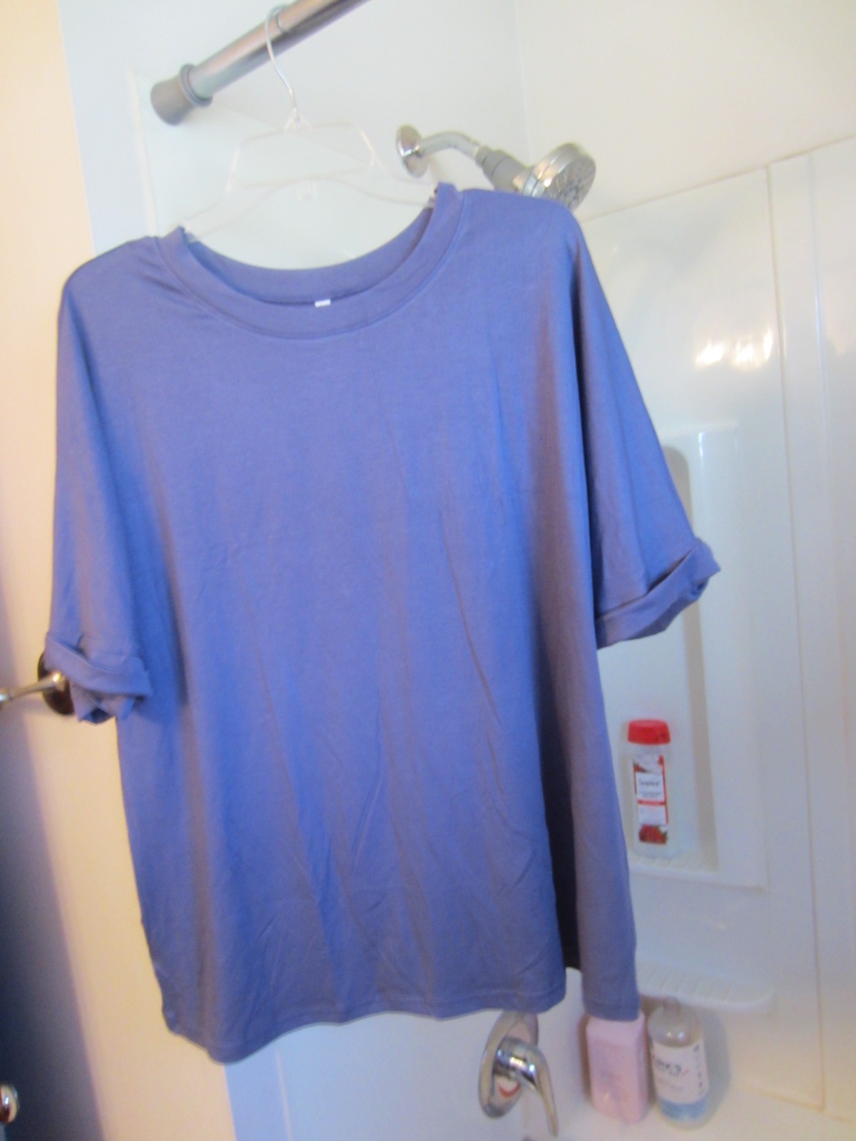 NWT women’s short sleeved tee Anrabess Size L light purple SOFT cuffed sleeve
