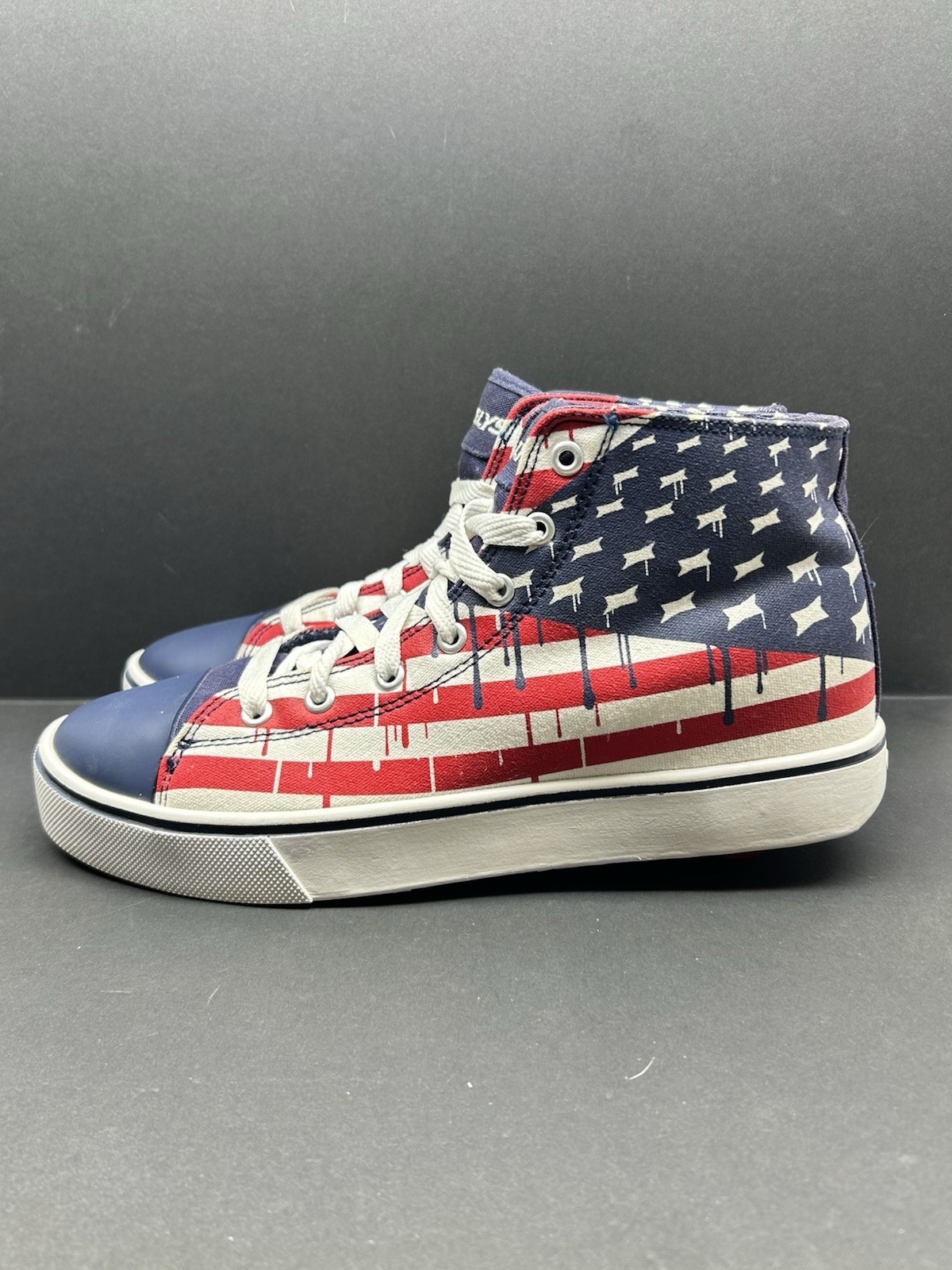 Heelys Hustle American Flag Drip Mens Size 9 With Hook And Covers Excellent