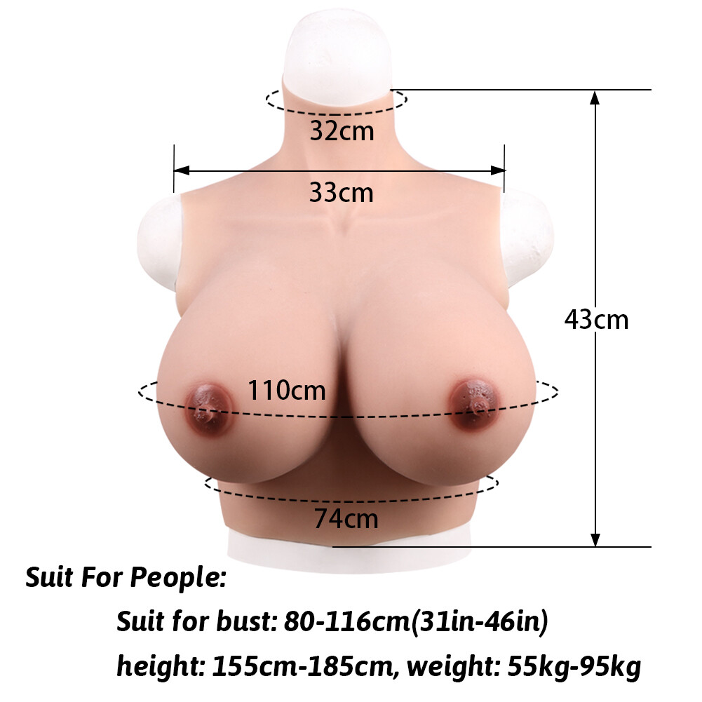 H Cup Silicone Breast Forms Breastplate Fake Boobs For Drag Queen Crossdresser
