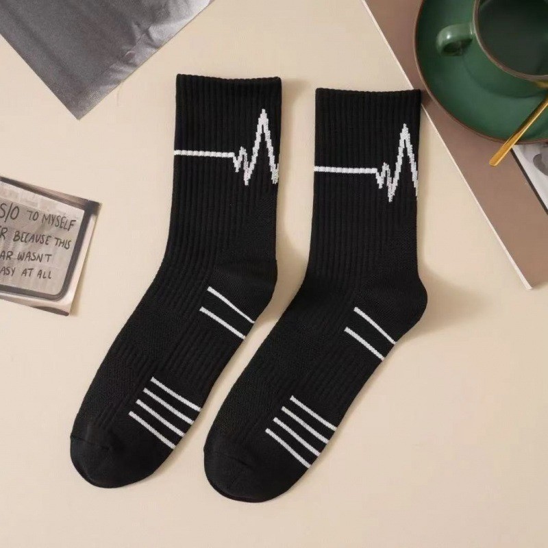 5Pairs Running Compression Socks for Men Crew Socks with Cushion Sport socks