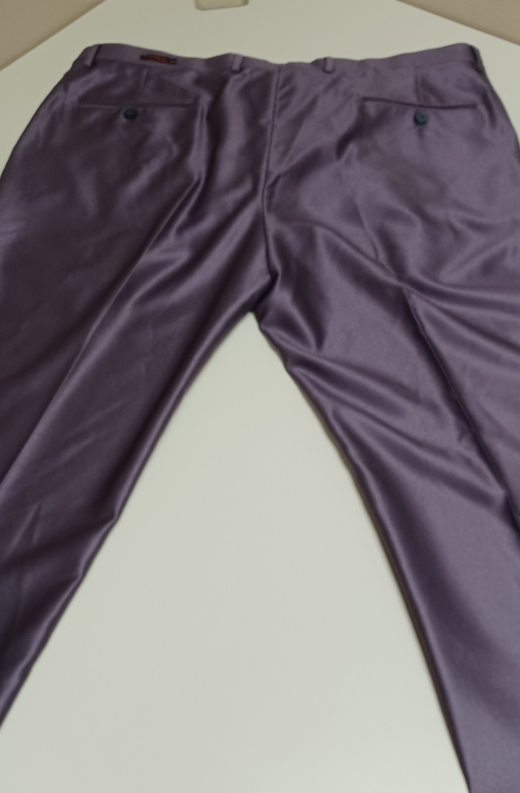 Egara Suit Separates Flat Front Skinny Fit Dress Pants, Slacks. Purple, 40X30.