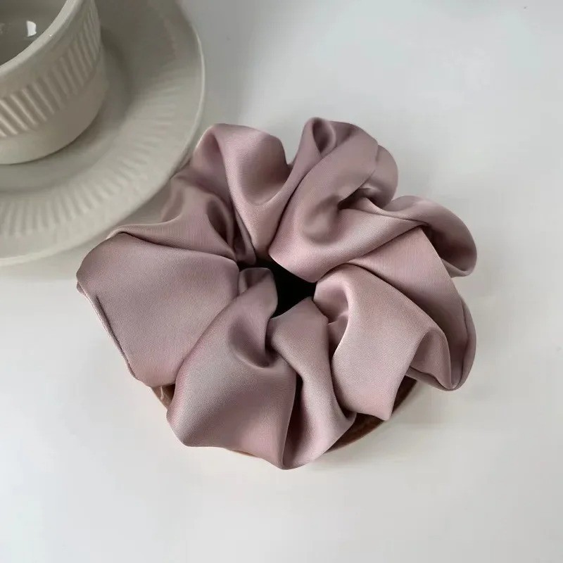 1pcs Women Silk Satin Scrunchies Korean Ladies Girls Elastics Hair Band Ponytail