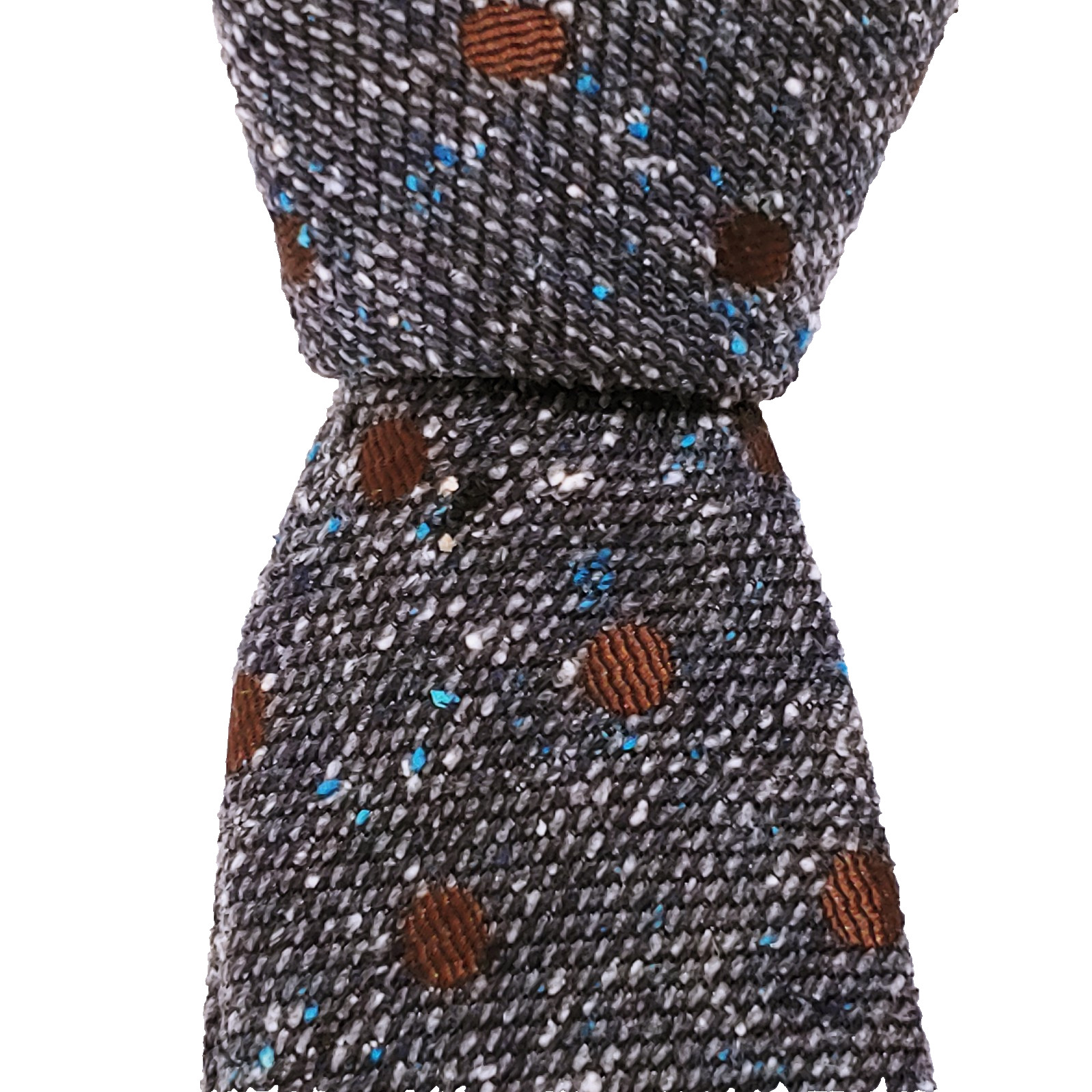 Tie Bar Tweed Tie Mens 2.5 ” Skinny Gray Silk BOGO Hand Made geometric Necktie