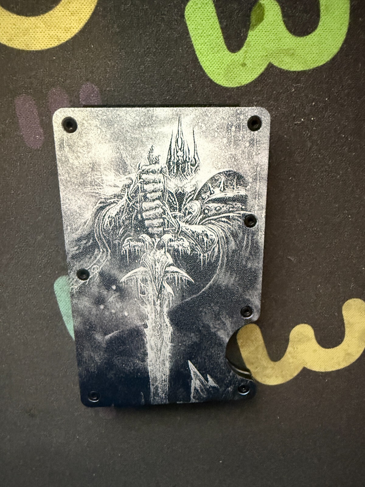 World of Warcraft Lich King Custom Engraved RFID EDC Slim Metal Aluminum Wallet