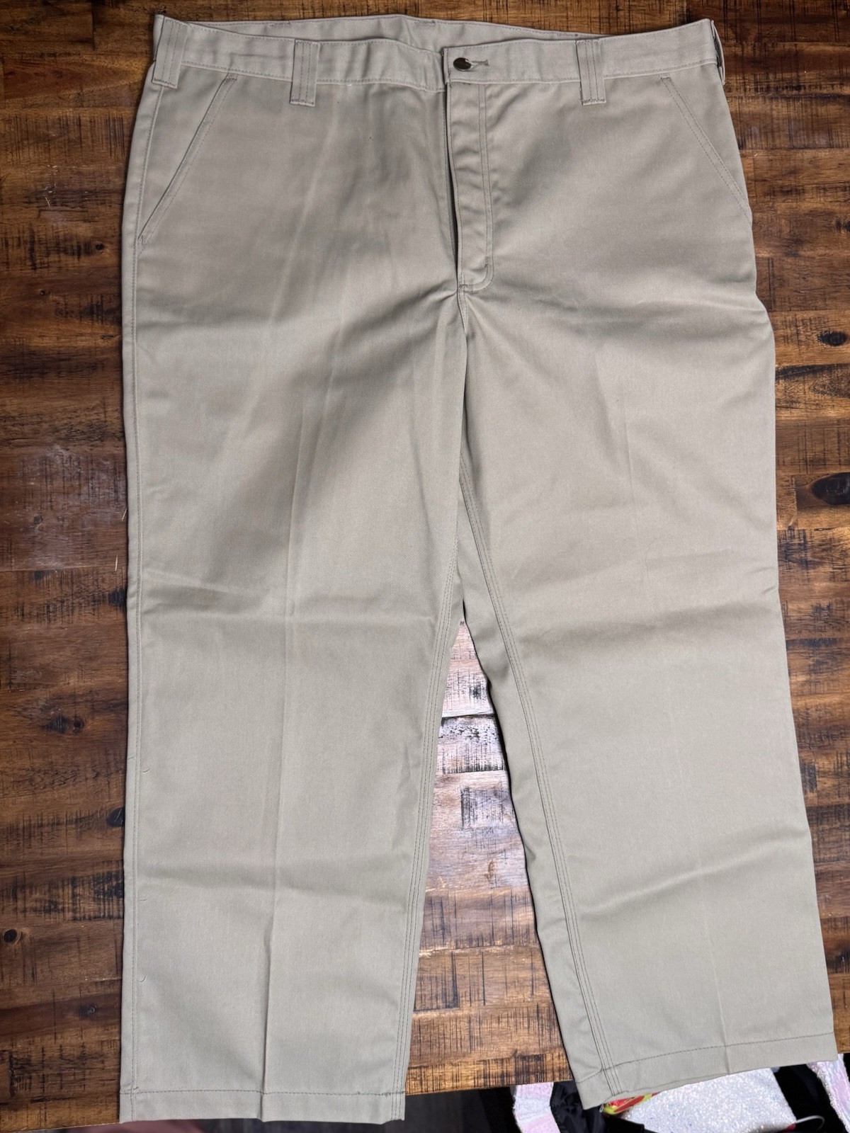 Carhartt Relaxed Fit Chino Pants Beige Twill Straight Leg 42W Pockets