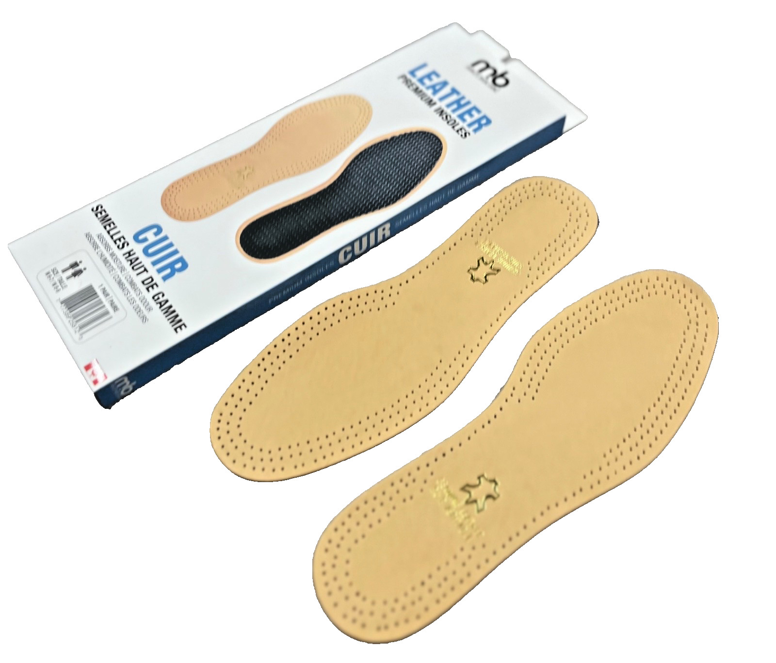 Premium Leather Shoe Insoles Tan – Moneysworth & Best – Breathable Comfort Foam