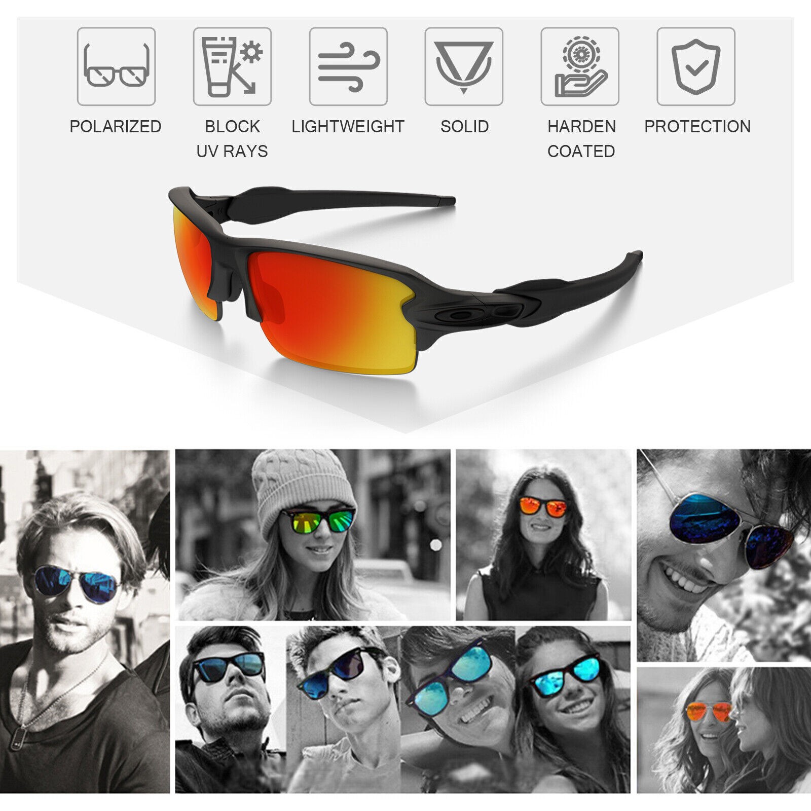 Polarized Replacement Lenses for-RayBan Meta Wayfarer RW4012 50mm Gen 2 Sungalss
