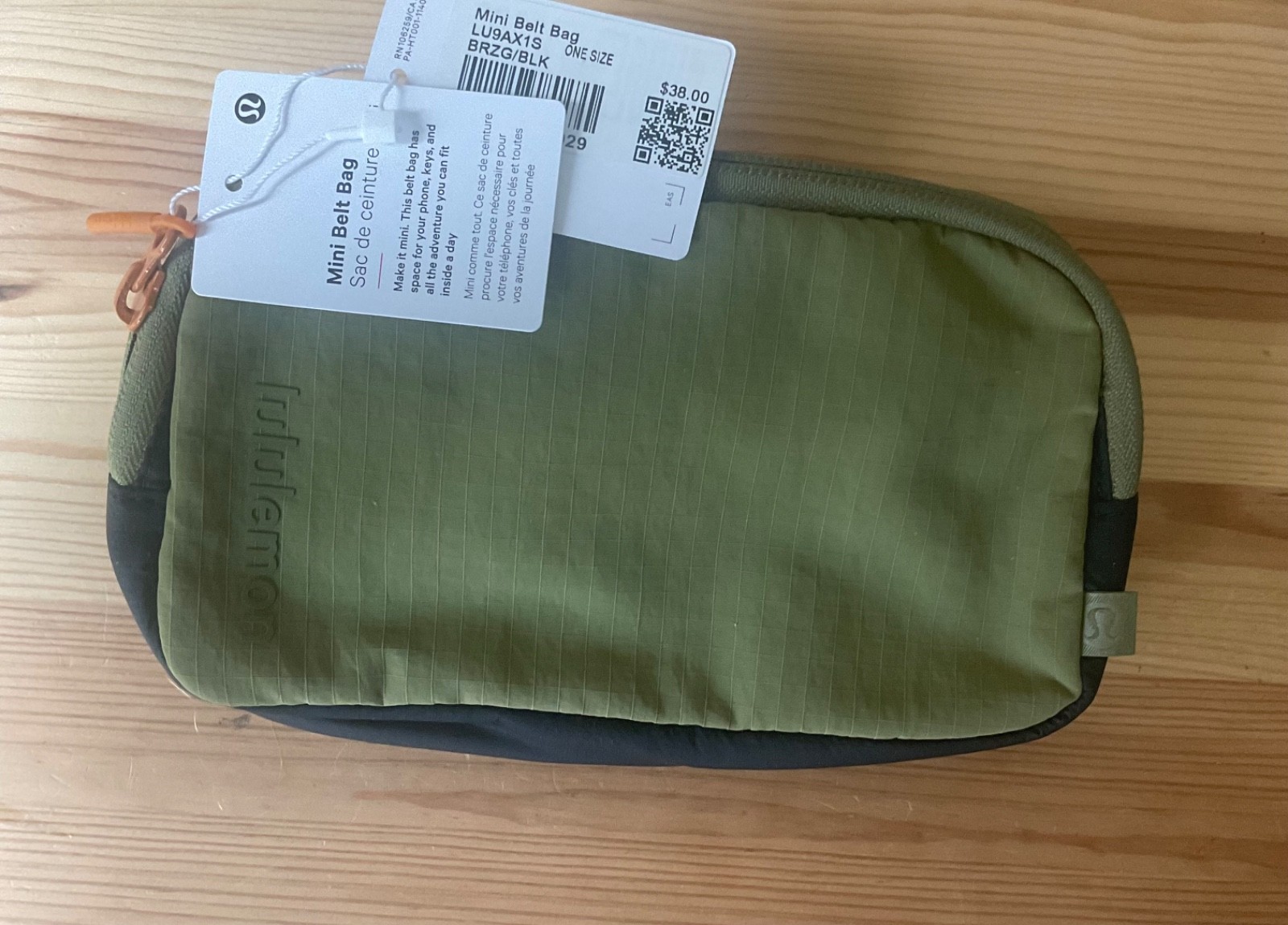 NWT LULULEMON MINI BELT BAG BRONZE GREEN 0.7 L