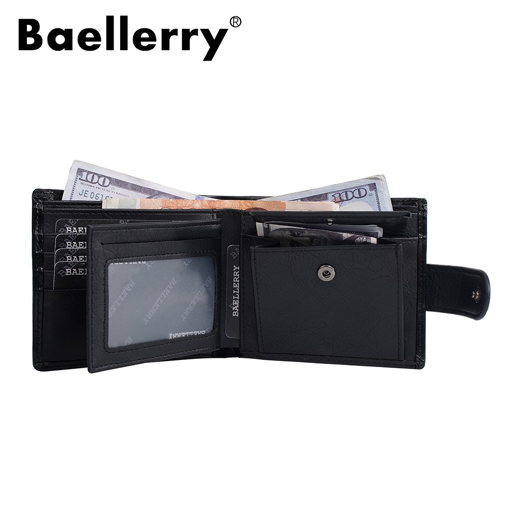 Fashion Men’s Bifold Leather Wallet ID Credit Card Holder Purse Clutch Hasp Snap