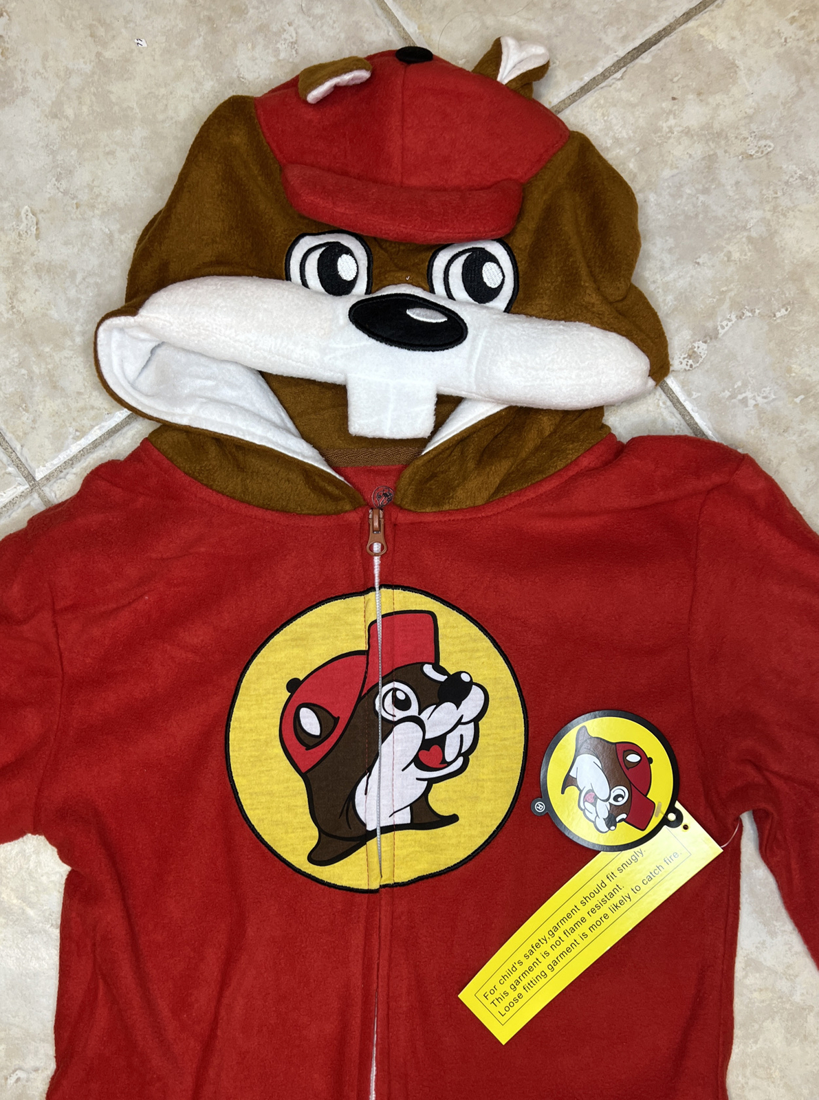 Buc-ee’s Beaver Mascot Buc Union Body Suit Costume Pajamas Youth XS / S NWT