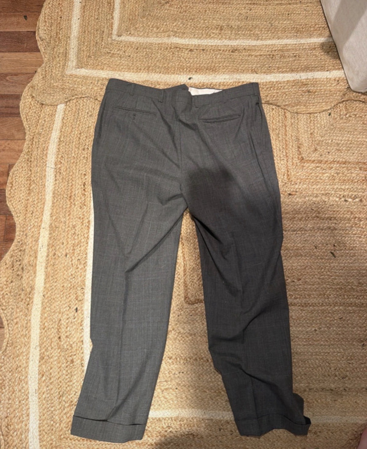 Jeffrey Banks Gray Check Wool Blend 3-Piece Suit 46R 2-Button 40×32