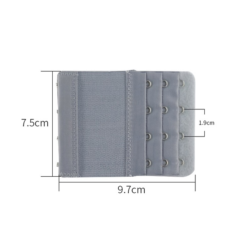 Elastic Bra Extender 4 Hook 3 Row Bra Back Extension for Bra Buckle Size 9.7cm