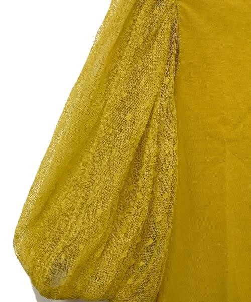 Red Valentino Ruffle Lace Sweatshirt XS Yellow Cotton Nylon Ladies Top