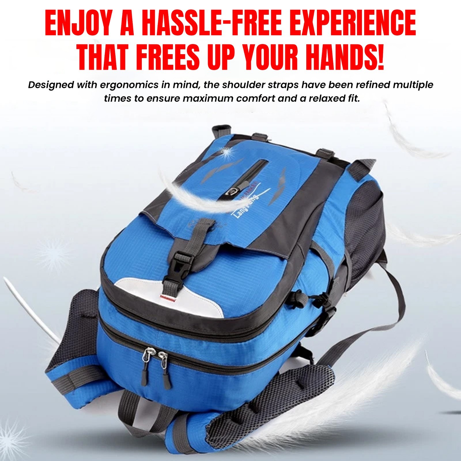 Men Women School Book Bag Rucsack Camping Hiking Backpack 40L Large Bag USA
