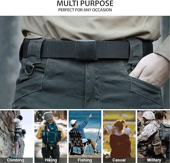 Men Casual Military Tactical Army Adjustable Quick Release Belts Pants Waistband