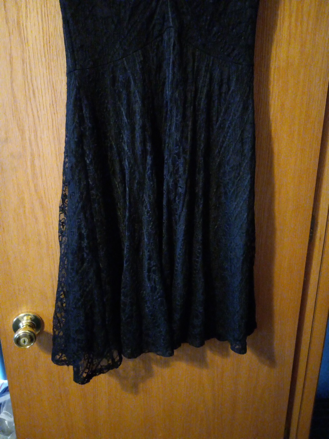 Womens Evan Picone Sleeveles Black Lace Dress Size 8 90% Nylon 10% Spandex Vneck