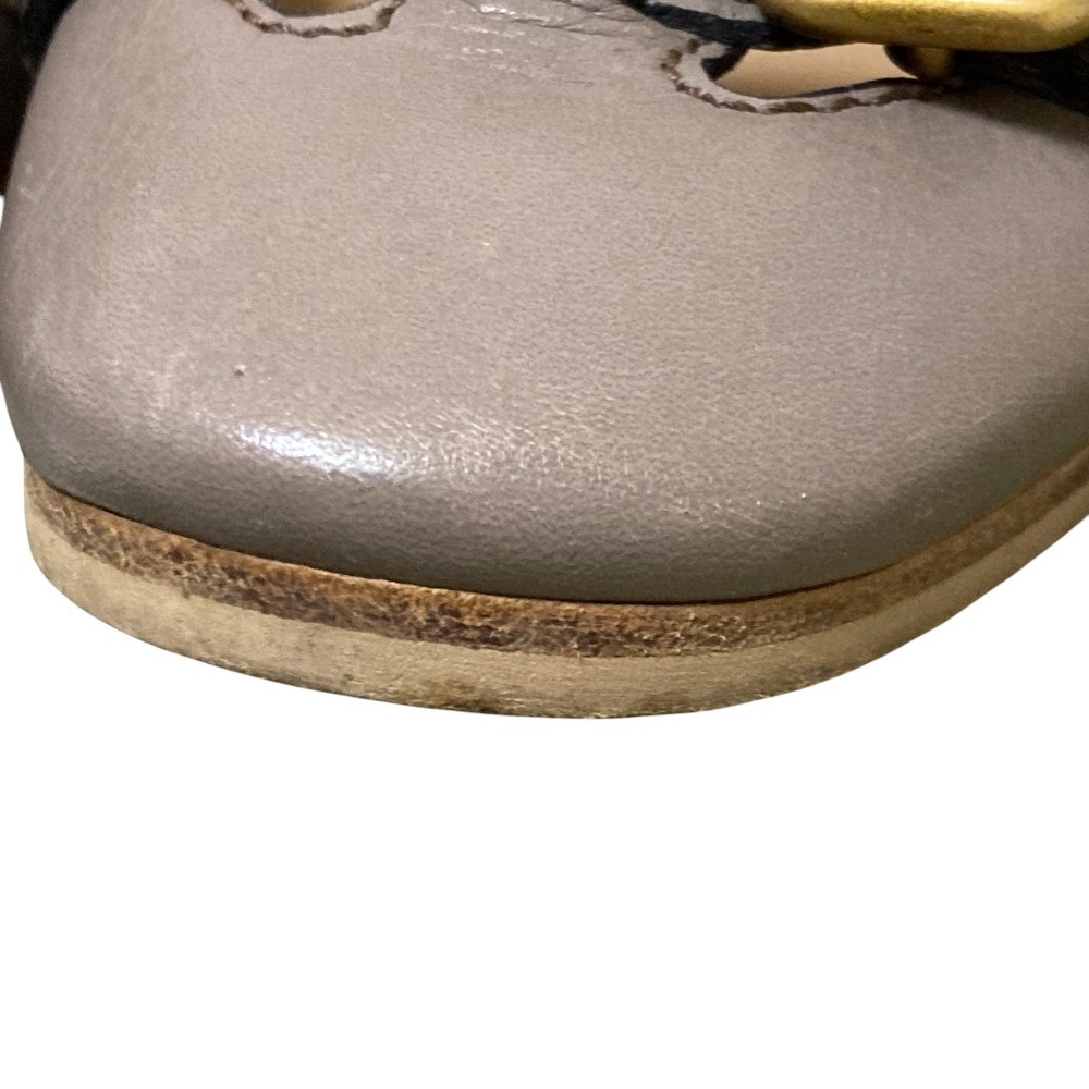 Chloe belt design pumps, size 35, approximately 8.5 inches, greige Women USED