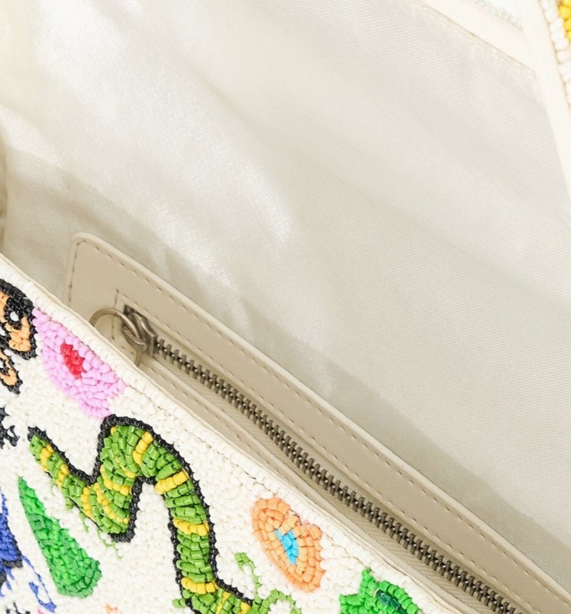NEW Staud Tommy Beaded Shoulder Bag Bug Out Insects Butterfly Snail Summer RARE!
