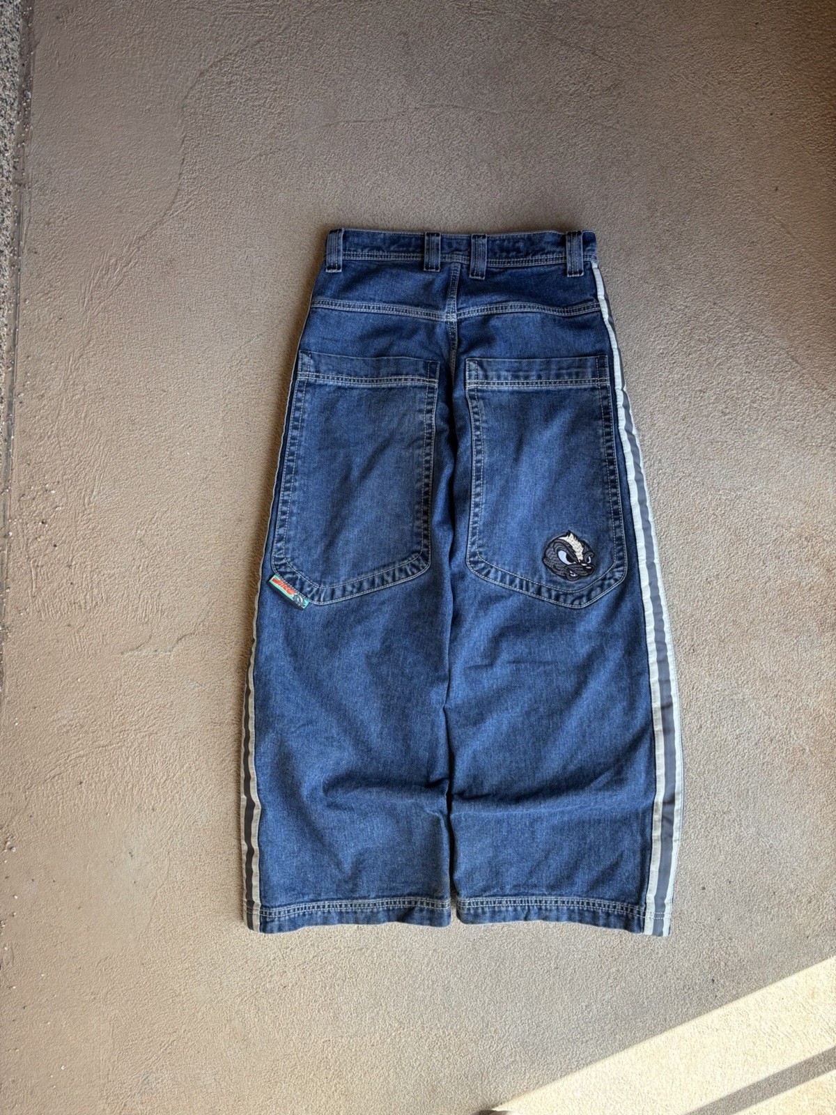 Vintage JNCO Skunk 180 Jeans 28×30 Wide Leg Baggy Y2K Striped Denim Rare