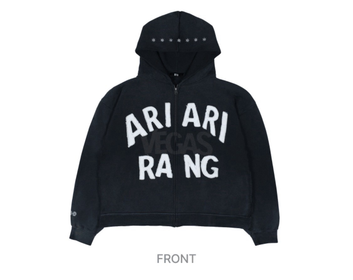 Ari Vegas Men’s Black Full Zip Hooded Hoodie Pockets Graphic Logo Size M