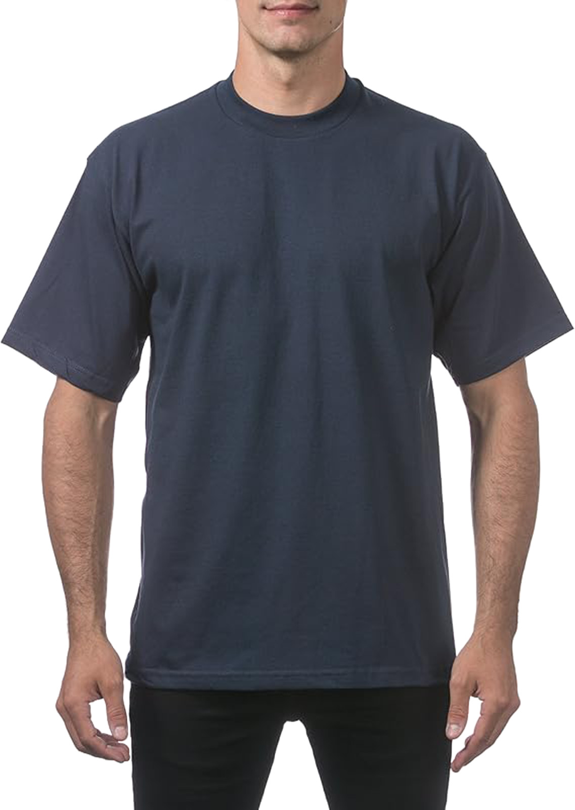 Pro Club Men’s Heavyweight T-Shirt Crew Neck Plain Blank Short Sleeve Tee All Si