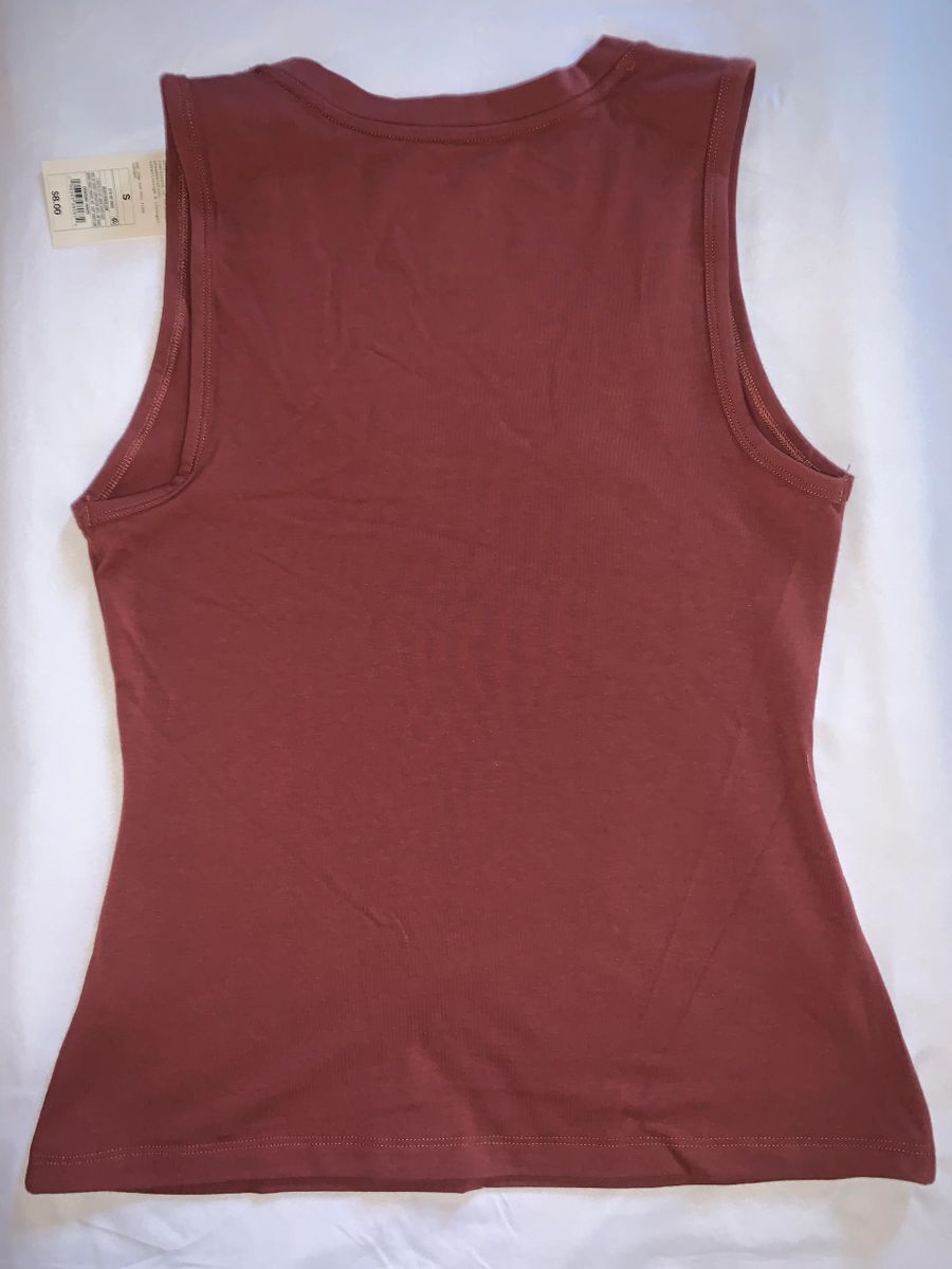 A New Day Women’s S Small Tank Top Rust U-Neck Slim Fit New With Tags