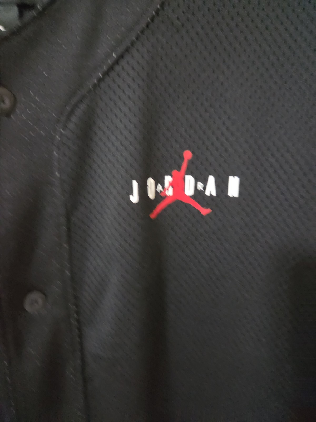 Nike Jordan Air Mesh Baseball Jersey Mens XL Black Jumpman Logo