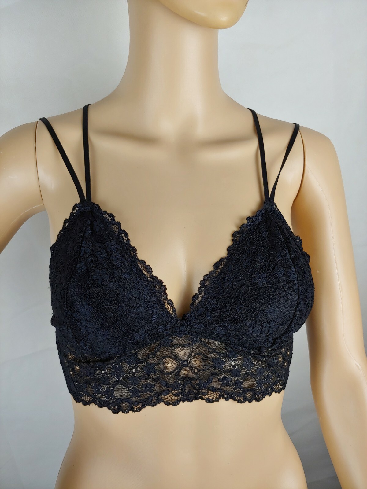 Black Lace Flirtitude Bralette 90% Nylon & 10% Spandex Size L