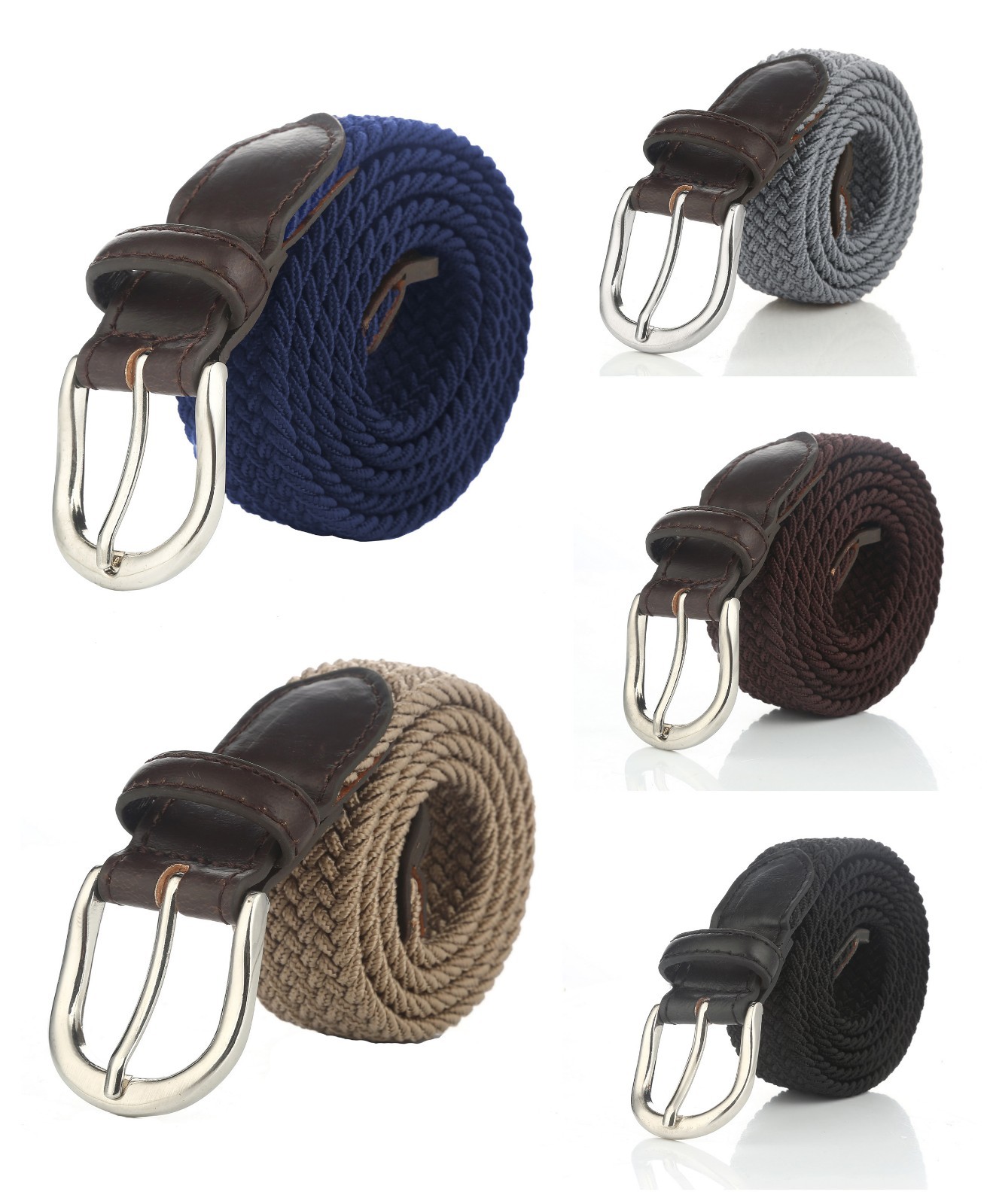 Children’s Kids Child Canvas Elastic Fabric Woven Stretch Braided Belts