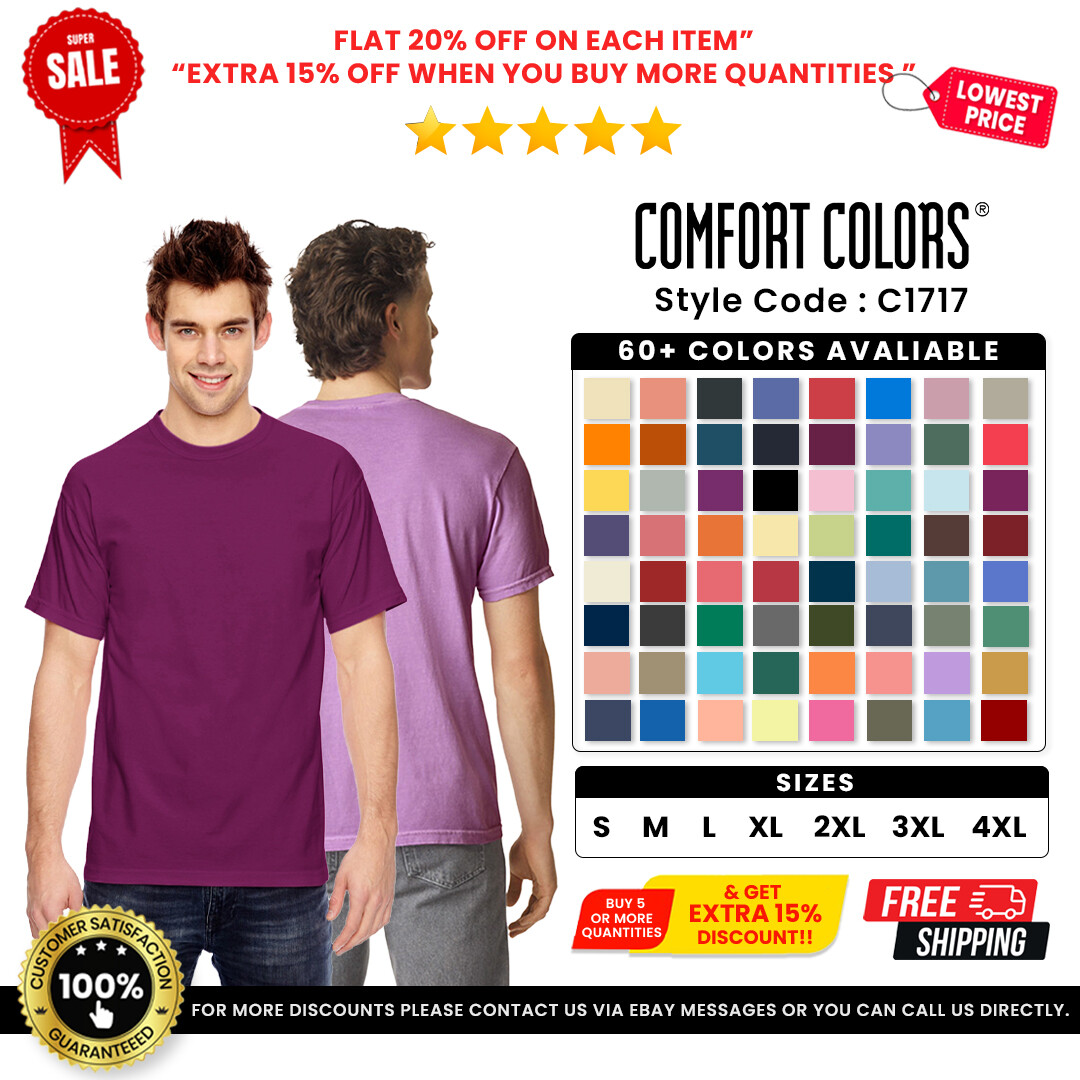 Comfort Colors C1717 Adult Cotton Short Sleeves Crew Neck Heavyweight T-Shirt