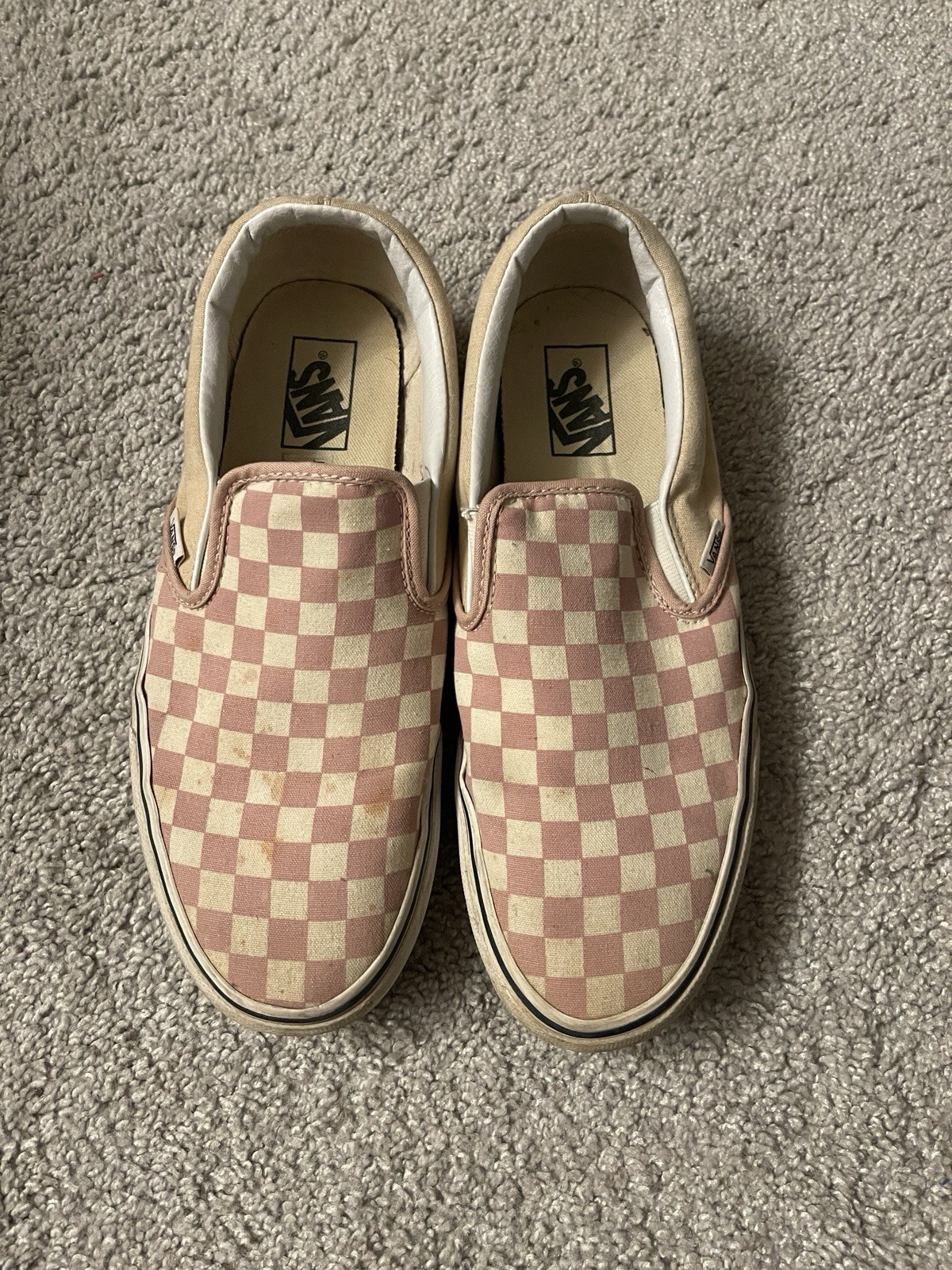 Vans Slip On Authentic Checkerboard Pink Colorway Used No Box U.S. Mens Size 10