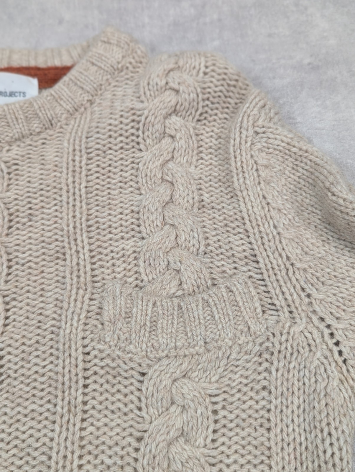 Norse Projects Jumper Womens S Wool Olaf Cable Knit Fisherman Preppy Sweater Top