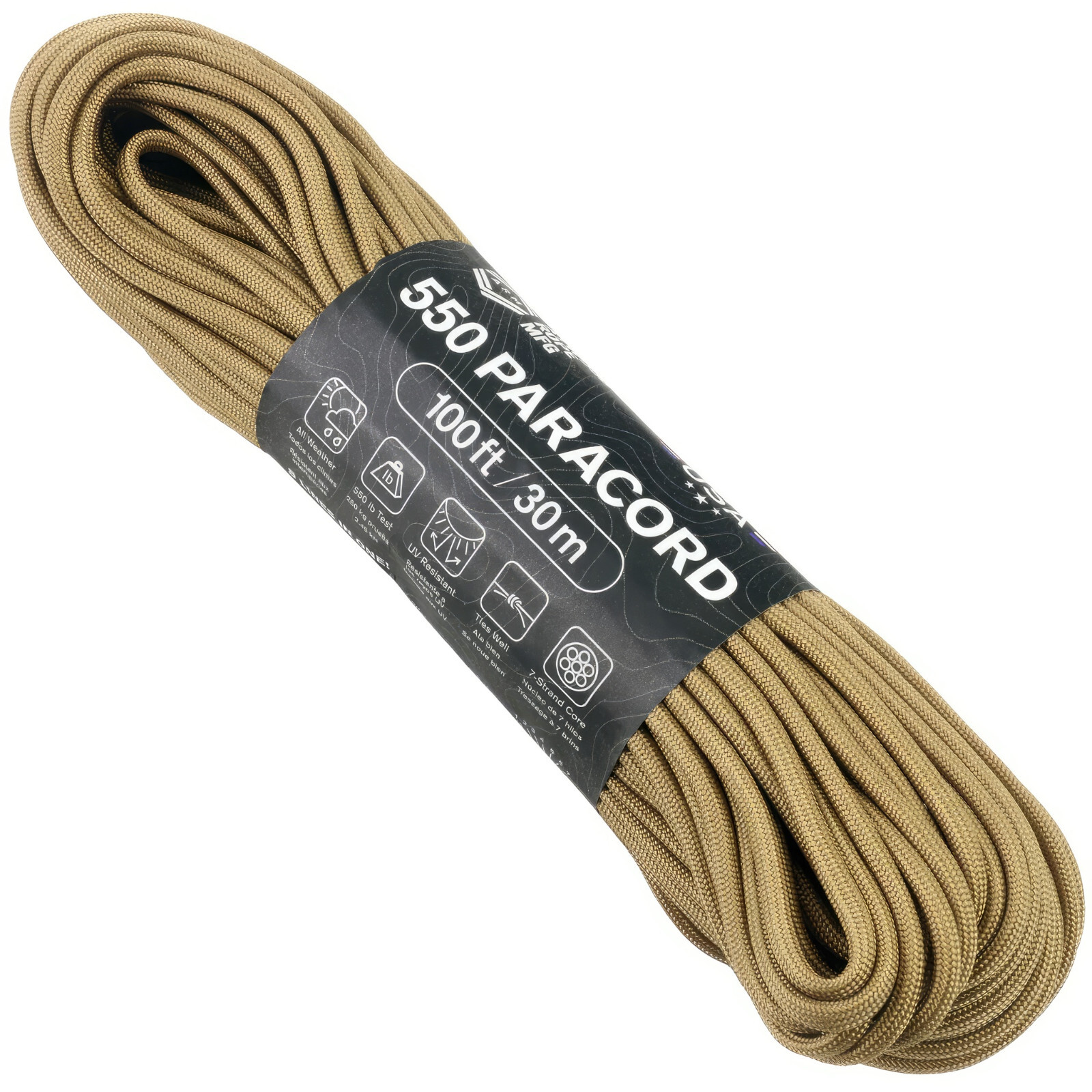 Pair of Shoelaces 550 Paracord 4mm Type III 7Strand ATWOOD USA 40+ colours