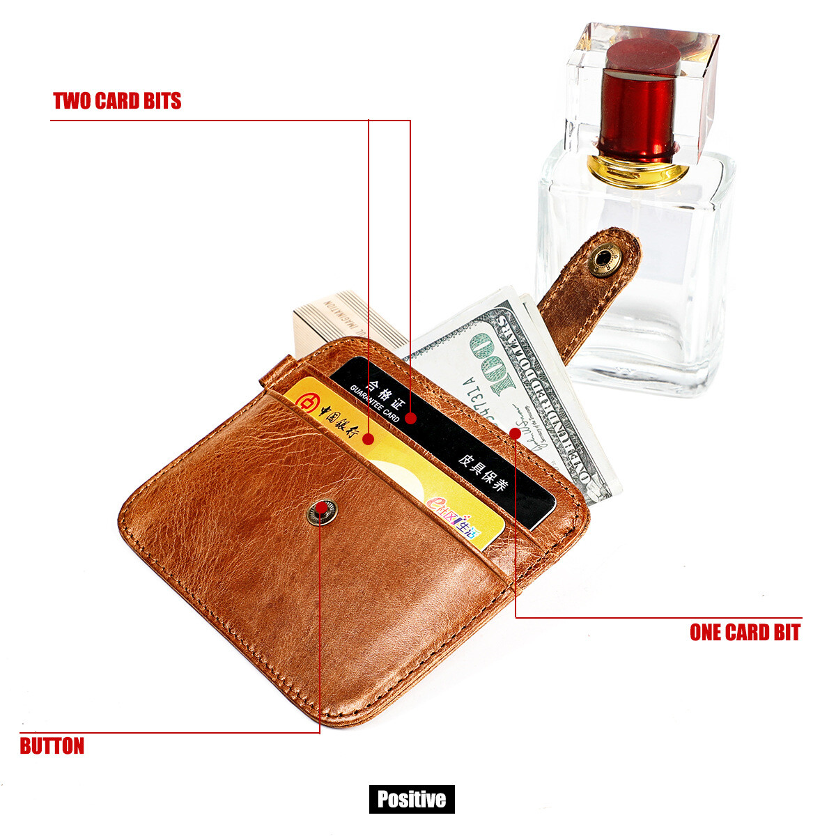 RFID Blocking Card Wallet with Hasp Coin Pocket Vintage Leather Small Wallet USA
