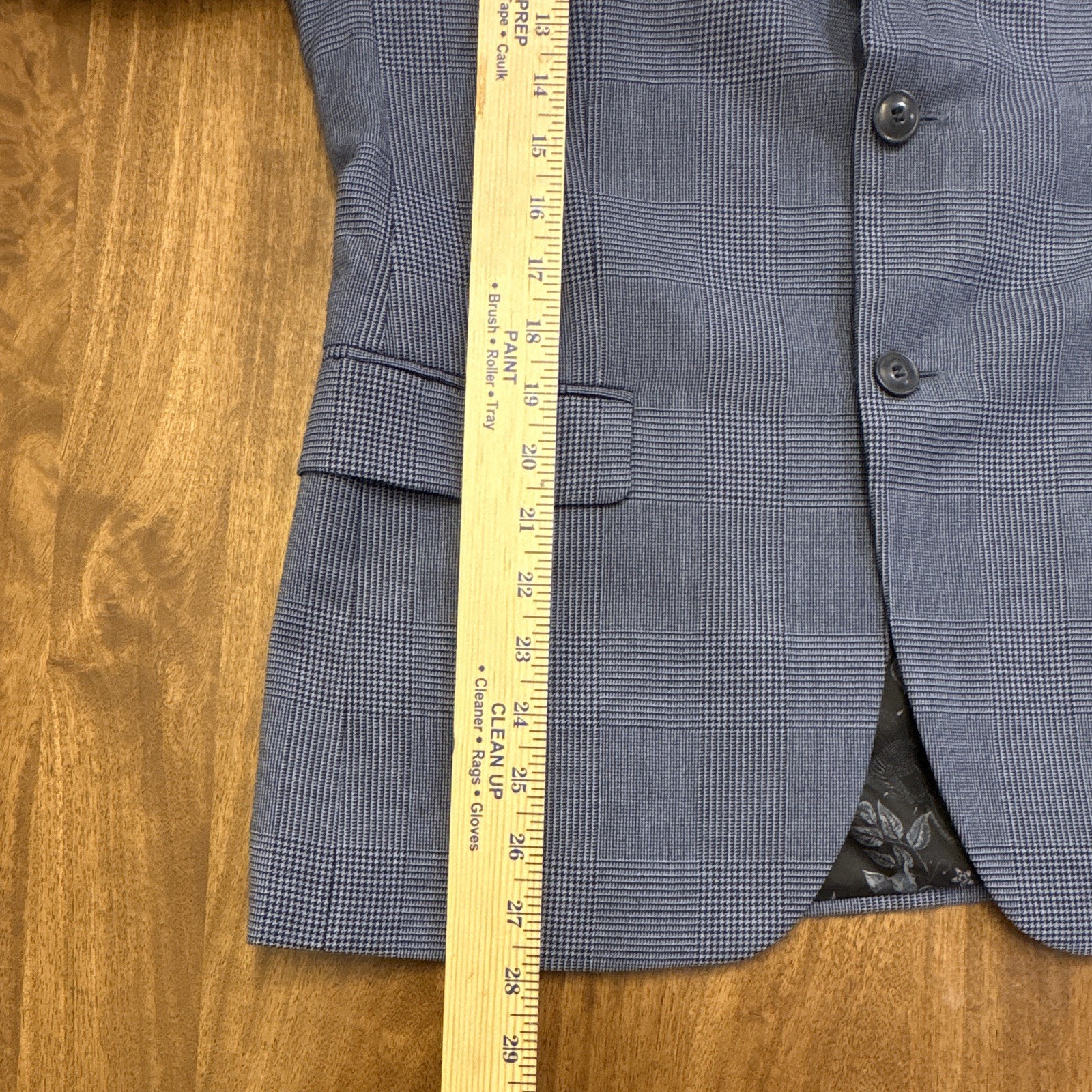 Tallia Men’s Blue Plaid 2-Piece Flat Front Notch Lapel Sizes In Pictures